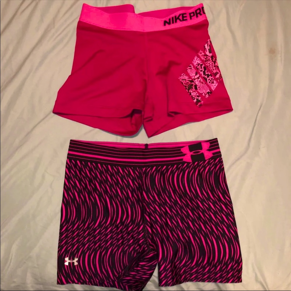 Nike Pro and Underarmour Pink Volleyball Spandex